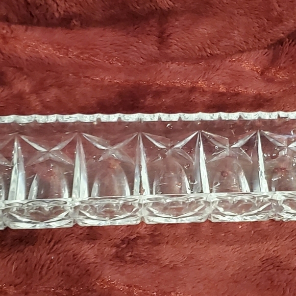 𝅺vintage Cracker Tray Clear Hard Plastic 9” Serving Appetizers - Picture 3 of 3